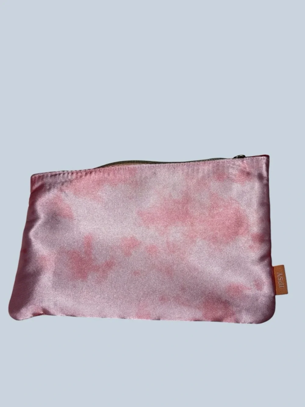 Ipsy Pink Satin Zip Pouch NWT